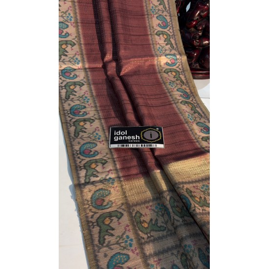 IG7812lite weight Tusser inter locking jari weaving 