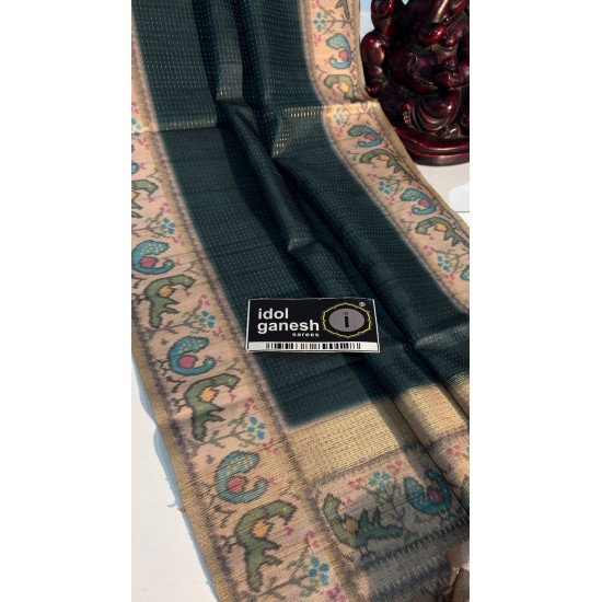 IG7812lite weight Tusser inter locking jari weaving 