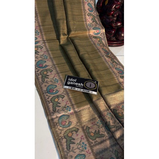 IG7812lite weight Tusser inter locking jari weaving 