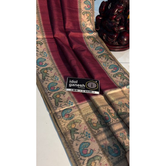 IG7812lite weight Tusser inter locking jari weaving 