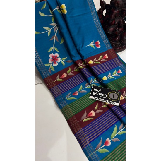 IG7855Pure handloom kathan pattu weaving border