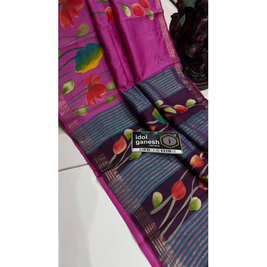 IG7855Pure handloom kathan pattu weaving border IG7855Pure handloom kathan pattu weaving border