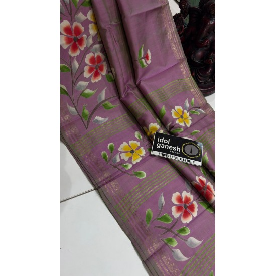 IG7855Pure handloom kathan pattu weaving border