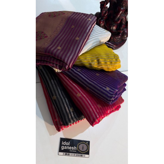 IG7856 Lite weight pure mashrow Tissu sarees IG7856 Lite weight pure mashrow Tissu sarees