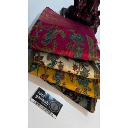 IG7859lite weight pure kanchi crape Tanjore print IG7859lite weight pure kanchi crape Tanjore print