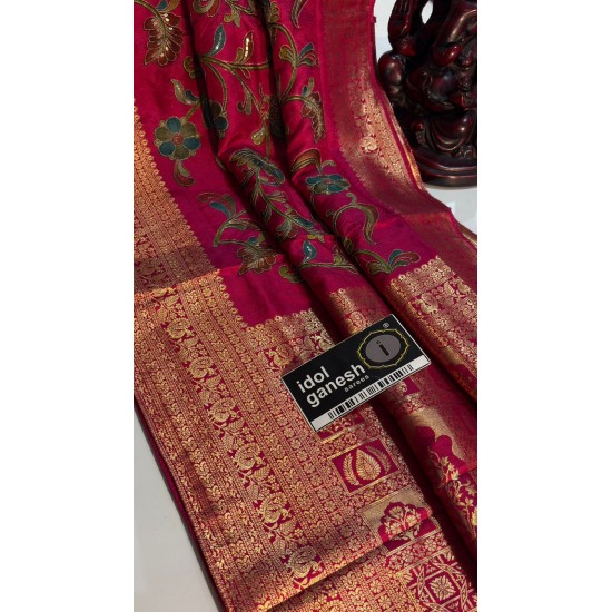 IG7860ite weight pure kanchi crape Tanjore print IG7860ite weight pure kanchi crape Tanjore print