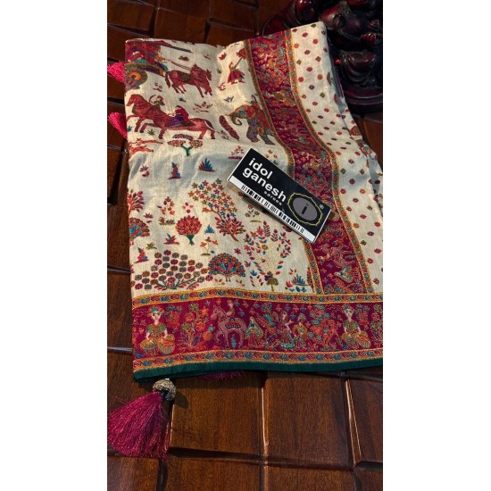 IG7880 lite weight pure Tanjore weaving sarees  