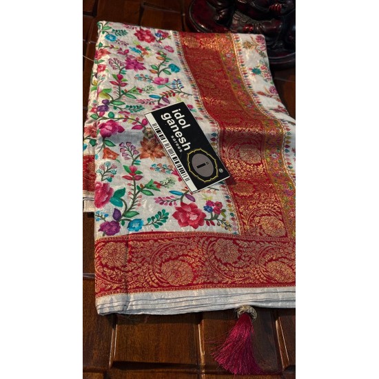 IG7885:pure kanchi crape Kashmir weaving  6630/-