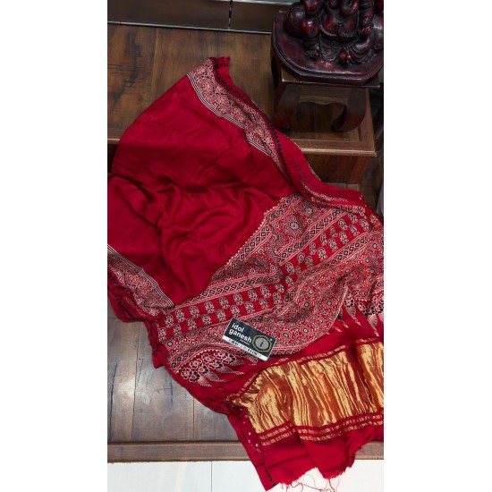 IG7892pure modal silk lakdi patta jari pallu