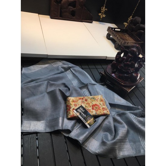 IG833 Pure Handloom Lenin sarees