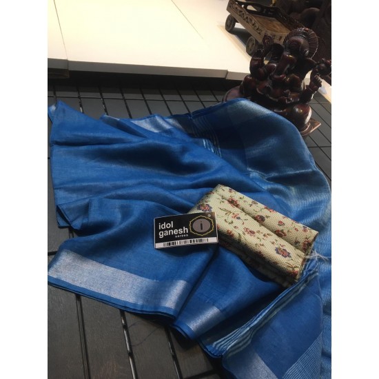 IG833 Pure Handloom Lenin sarees