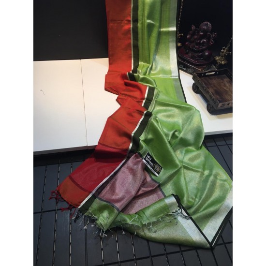 IG939 Pure handloom Lenin tissue sarees