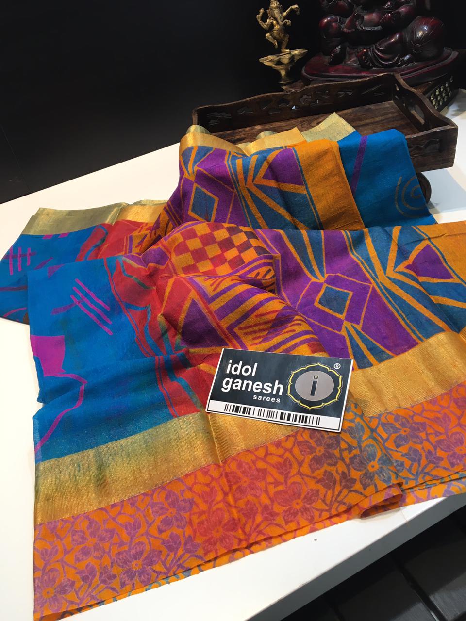 IG1017 Lite weight silk Lenin sarees