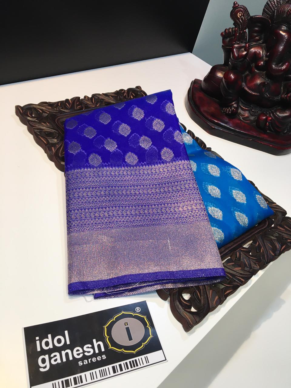 IG1450 Lite weight Kanchi weaving kora sarees 