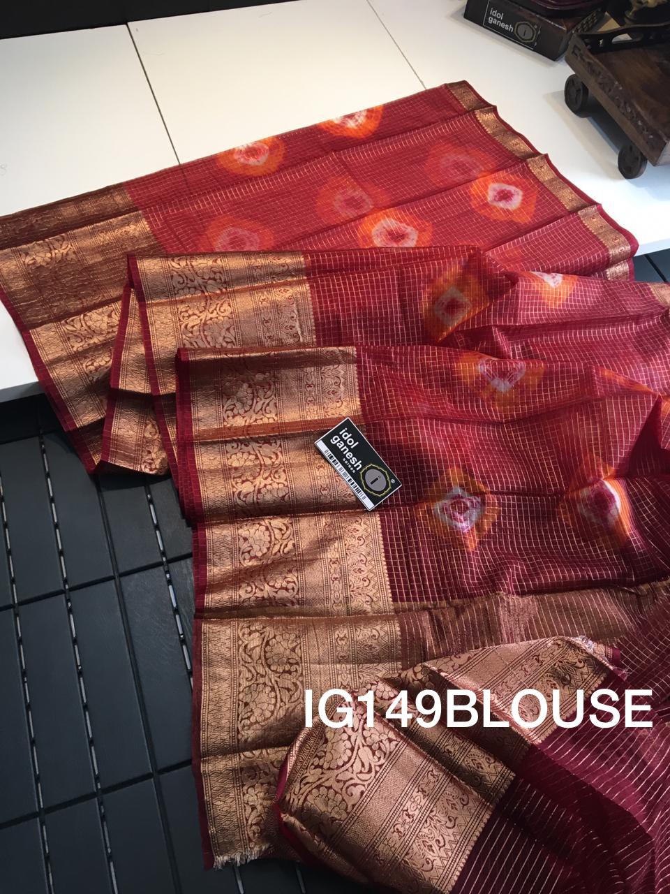 IG149 Lite weight kanchi kora sarees