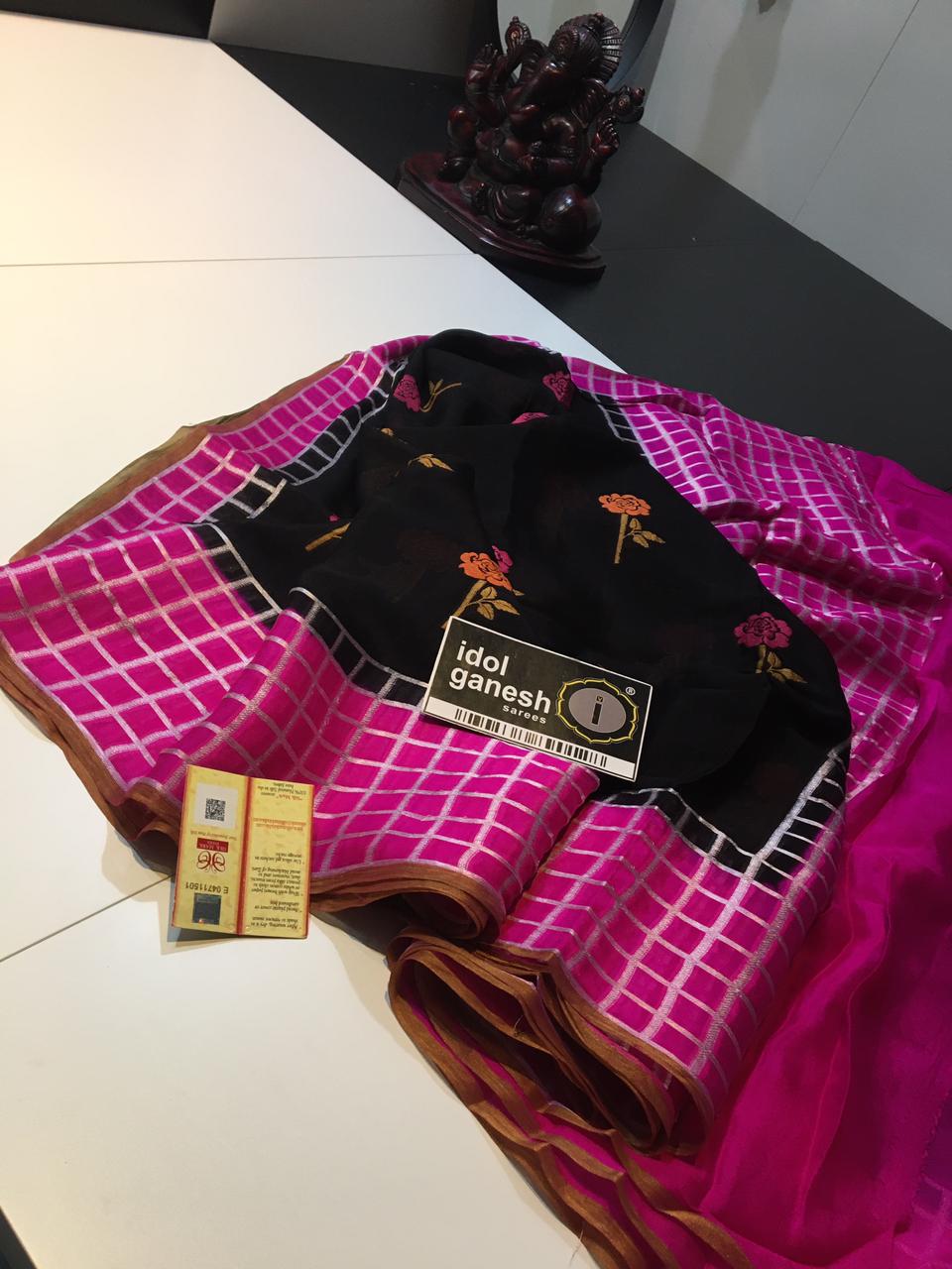 IG1912 Pure handloom crape sarees