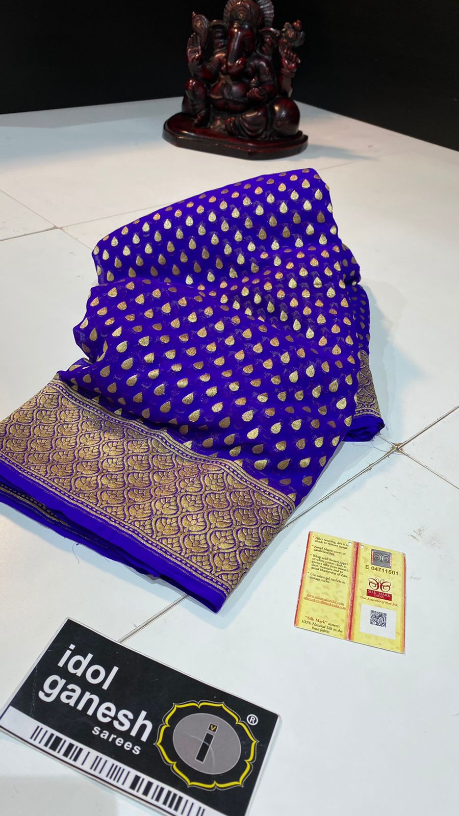 IG382 Pure Hand loom kaddi Georgette sarees 