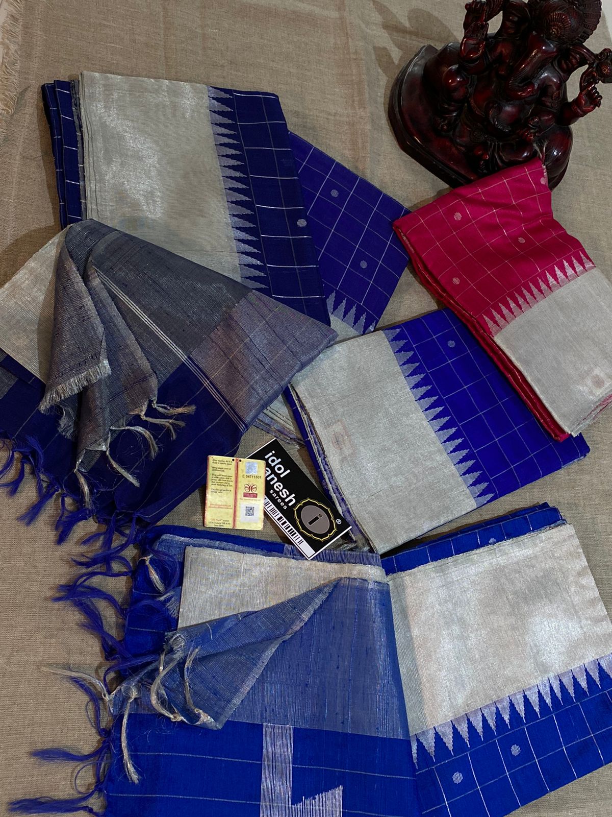 IG4005 pure handloom jute dupion pattu 