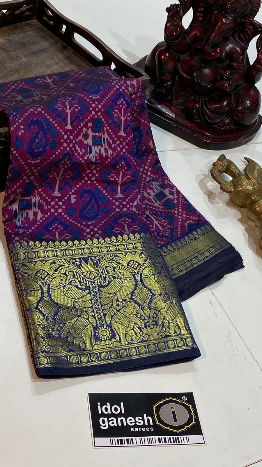 IG4205 light weight soft silk kannchi weaving Patola ikkat prints  