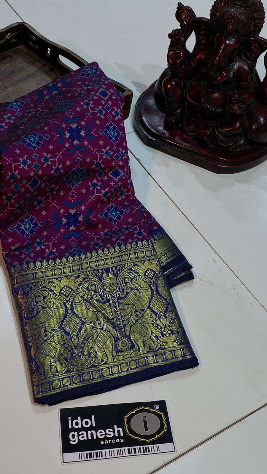 IG4210 soft silk kannchi  ikkat prints 