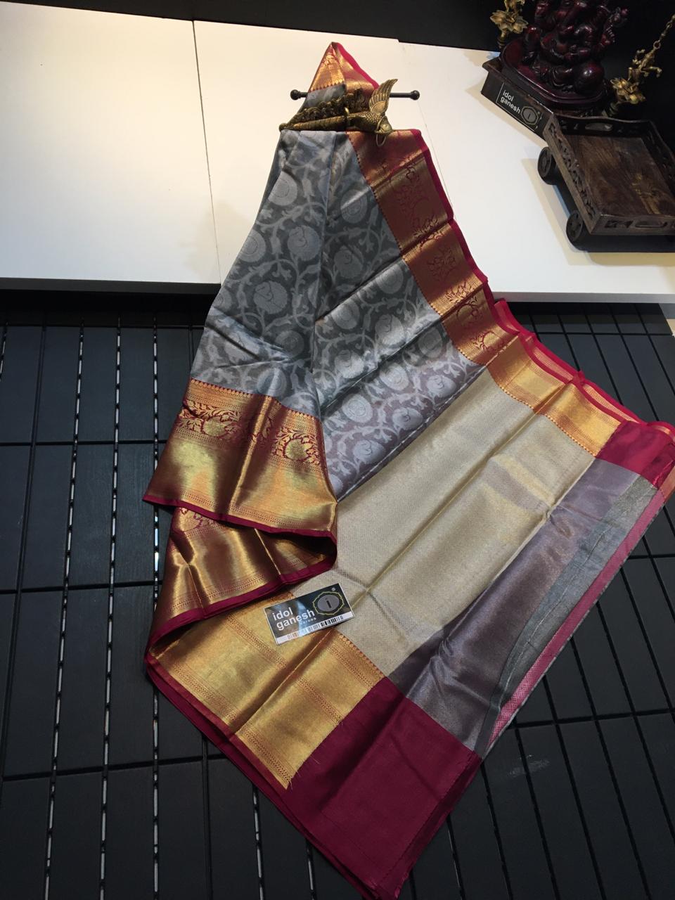 IG449 Lite weight kanchi tissue sarees IG449 Lite weight kanchi tissue sarees