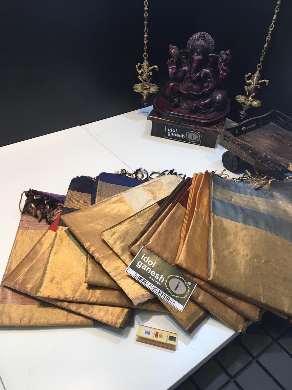 IG497 Pure handloom jute dupion pattu 