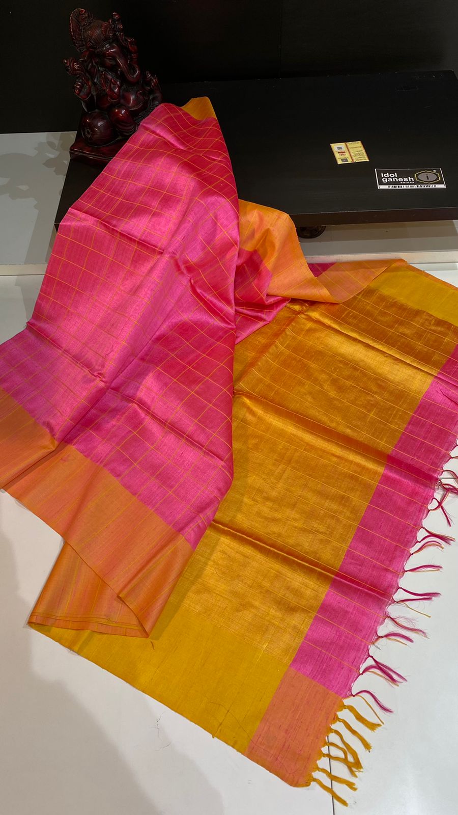 IG498 Pure handloom jute dupion pattu  