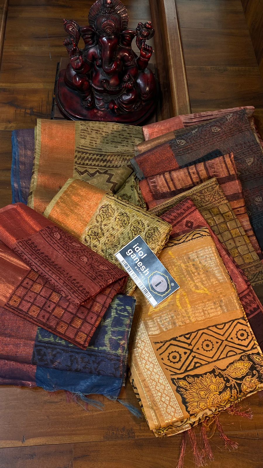 IG5239  Lite weight tasser sarees  