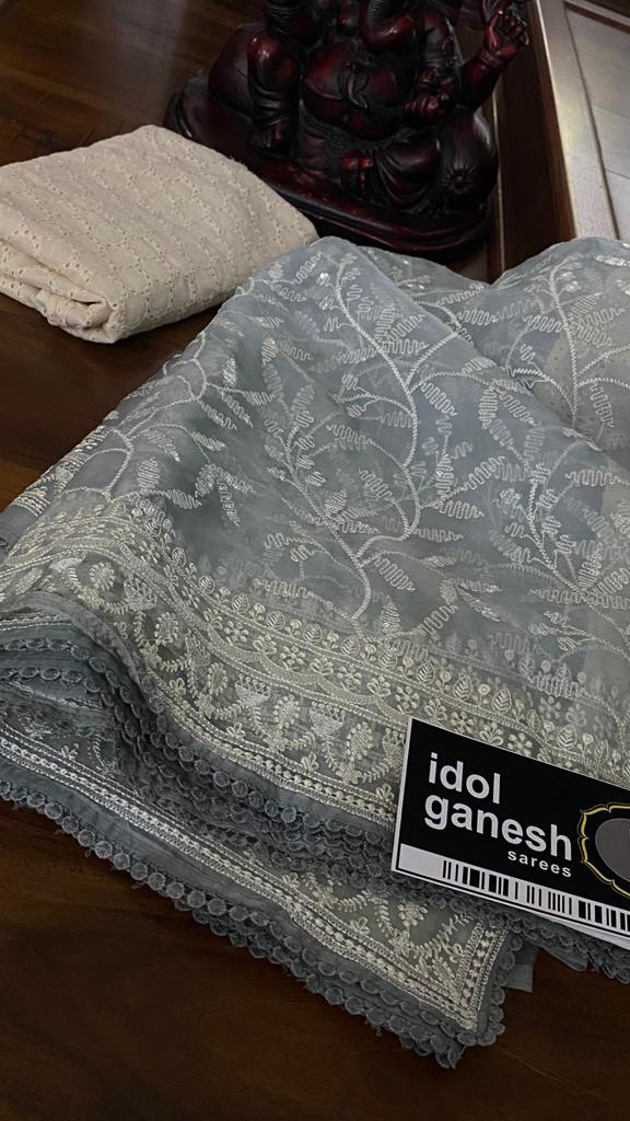 IG5569 pure handloom organza sarees  