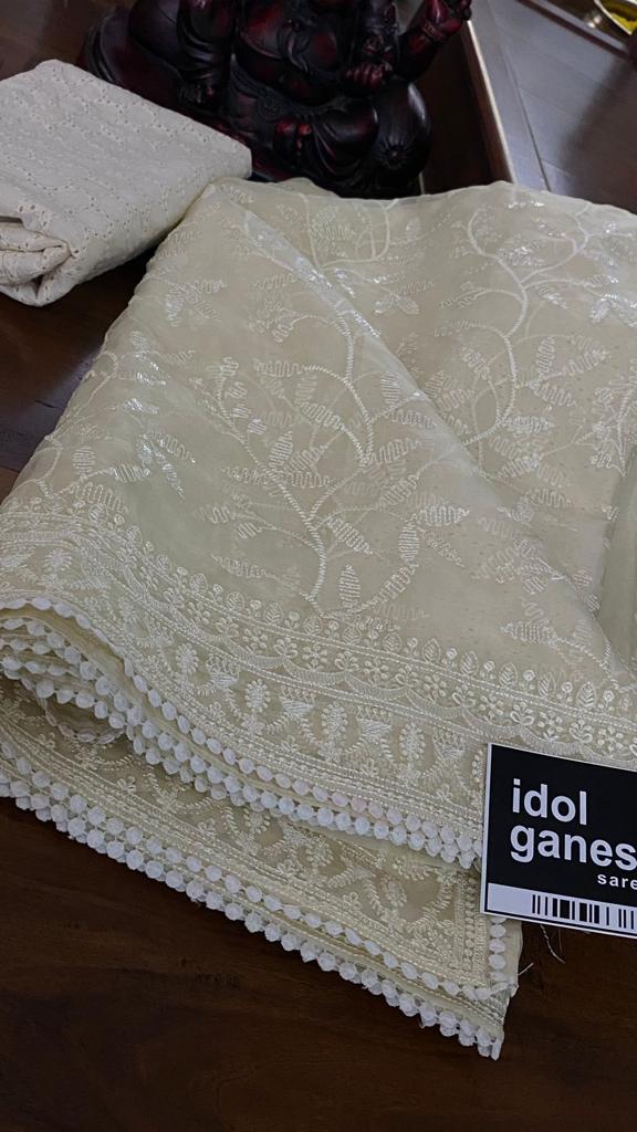 IG5569 pure handloom organza sarees  