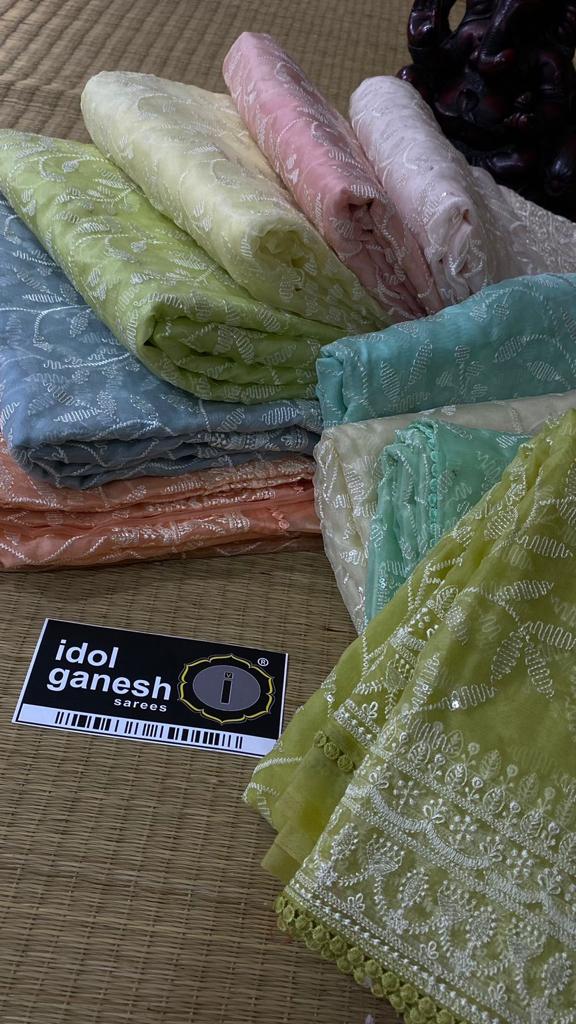 IG5569 pure handloom organza sarees  
