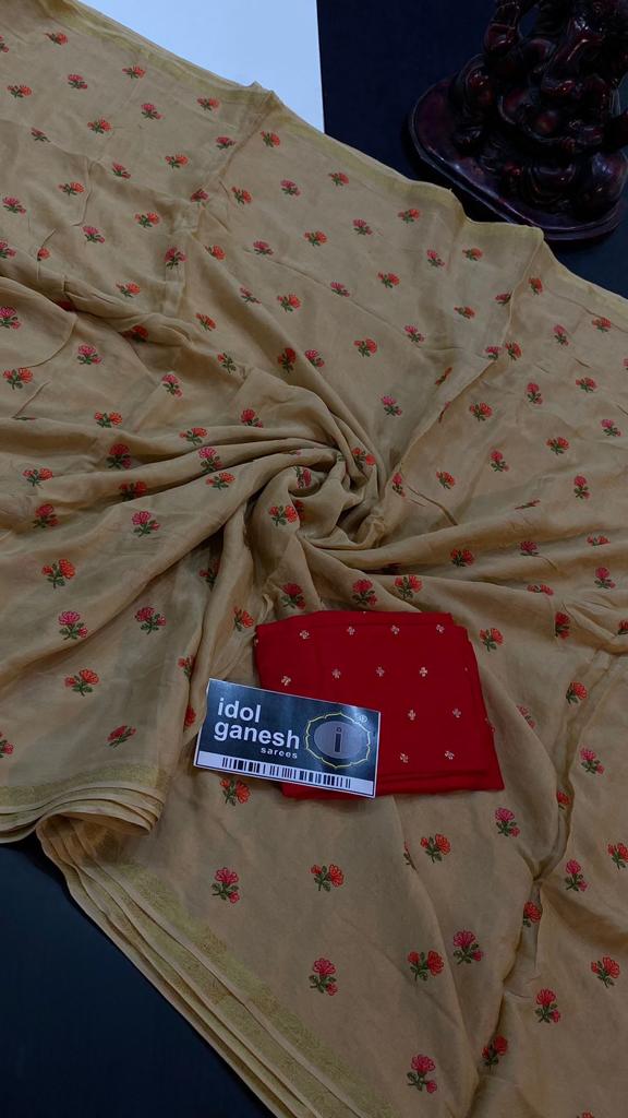IG5651 pure handloom chinone georgette 