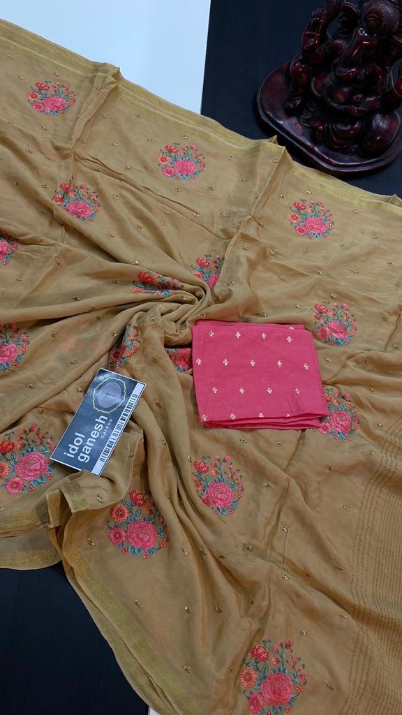 IG5653 pure handloom chinone georgette 