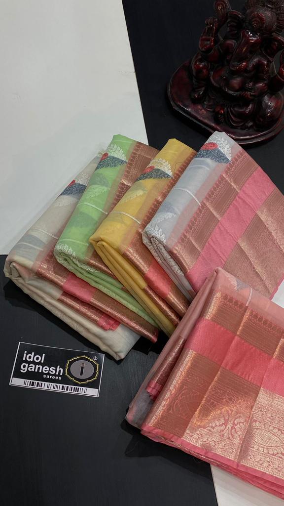 IG5693  Lite weight soft kanchi organza sarees 