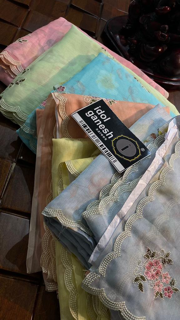 IG6074 lite weight shiffone sarees 