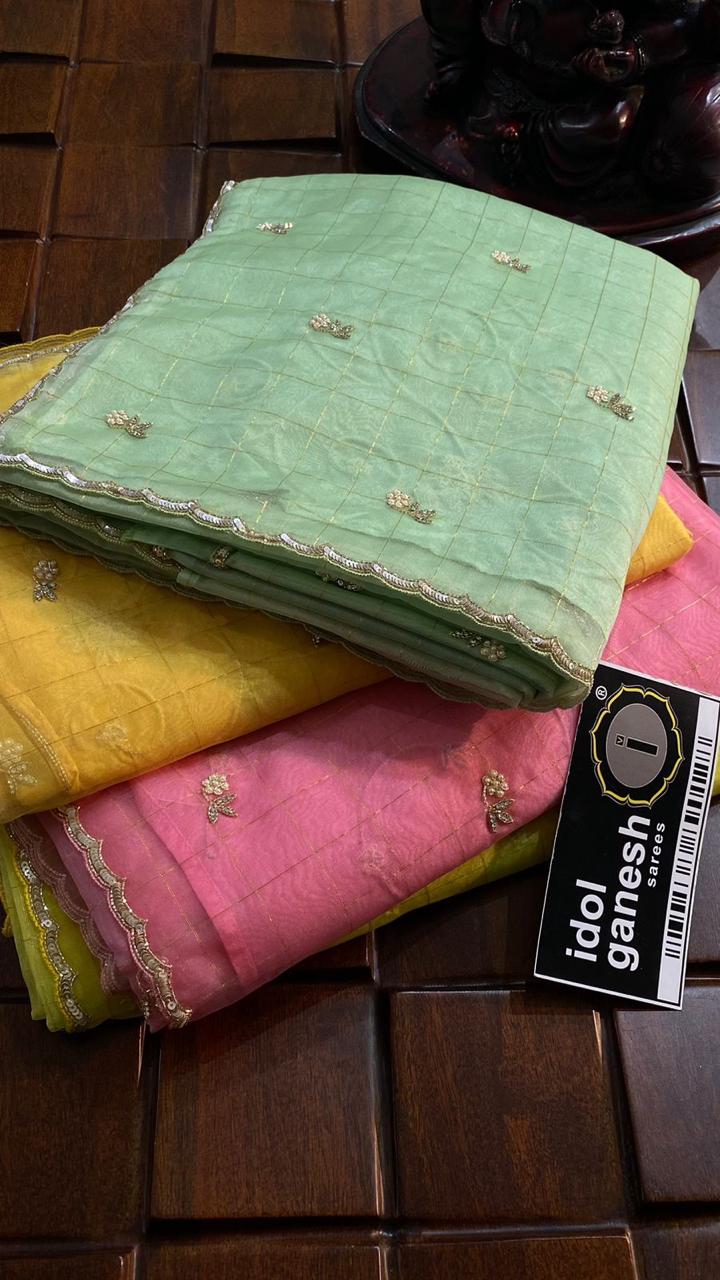 IG6555  pure handloom fine kora organza 