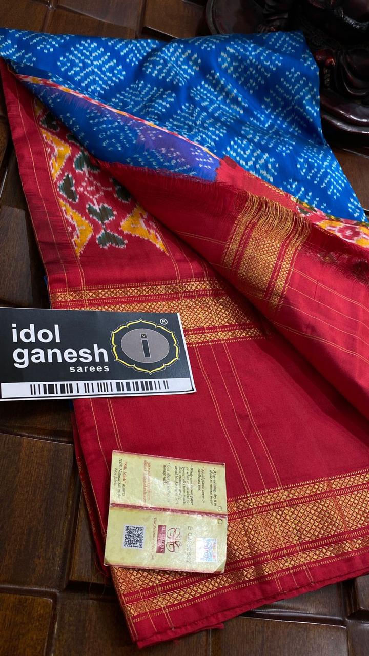 IG6611 pure handloom twil ikkat sarees 