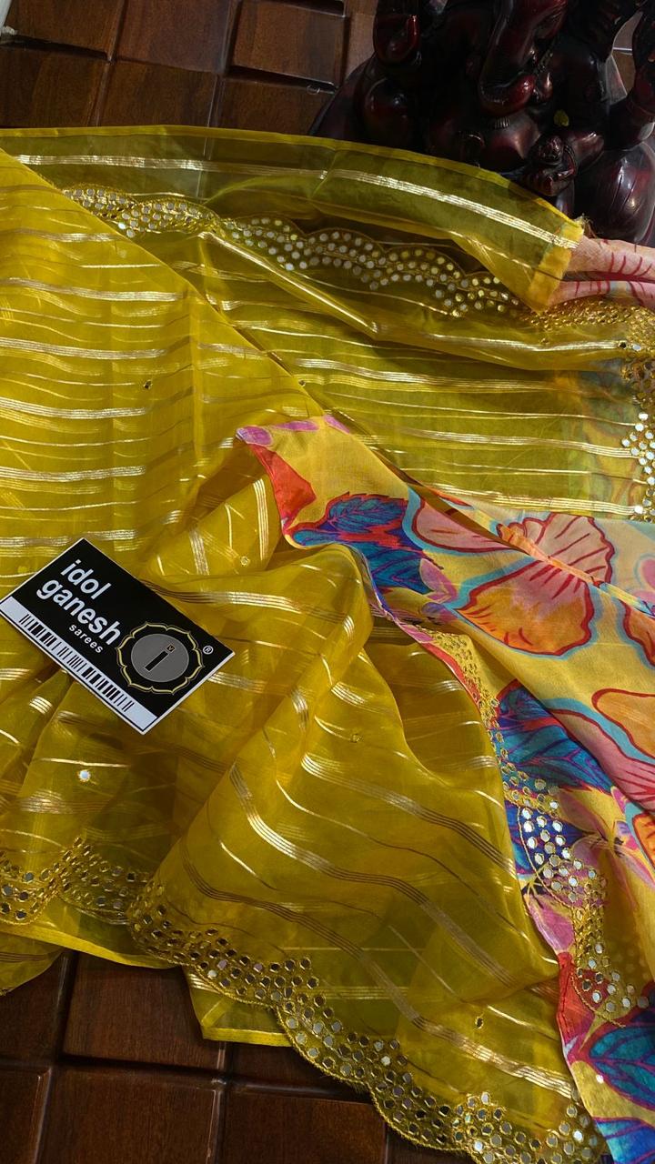 IG6705 pure lite weight organza sarees  