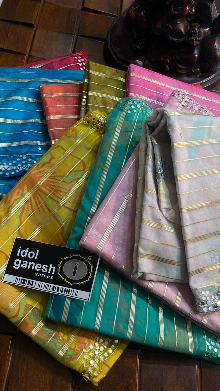 IG6705 pure lite weight organza sarees  