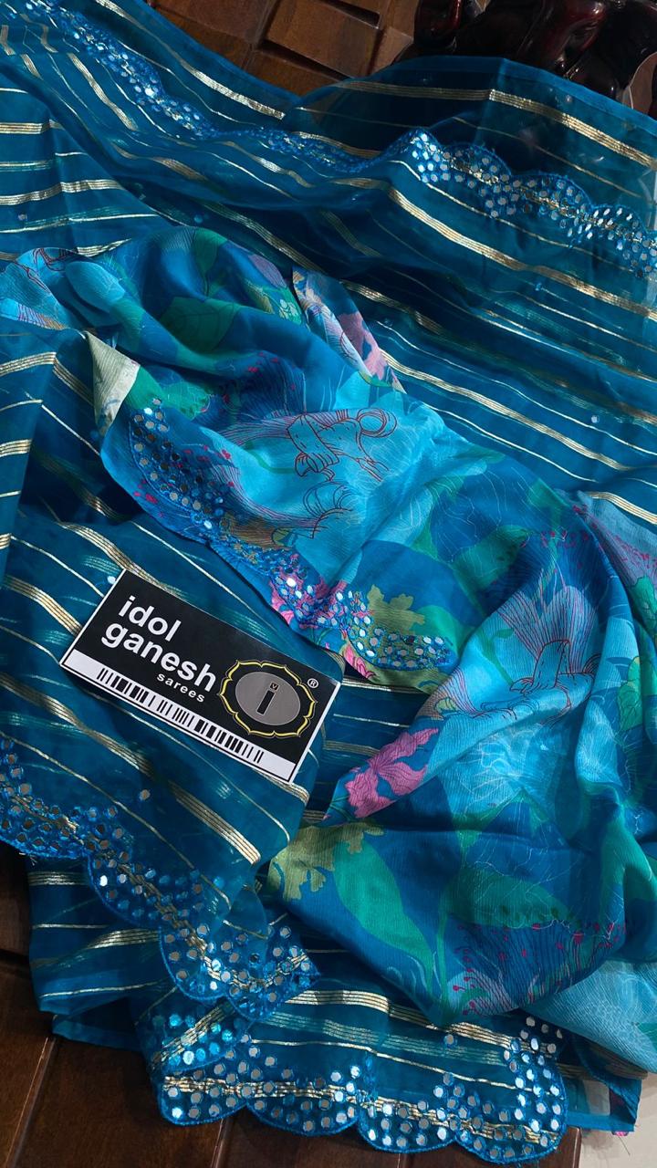 IG6705 pure lite weight organza sarees  