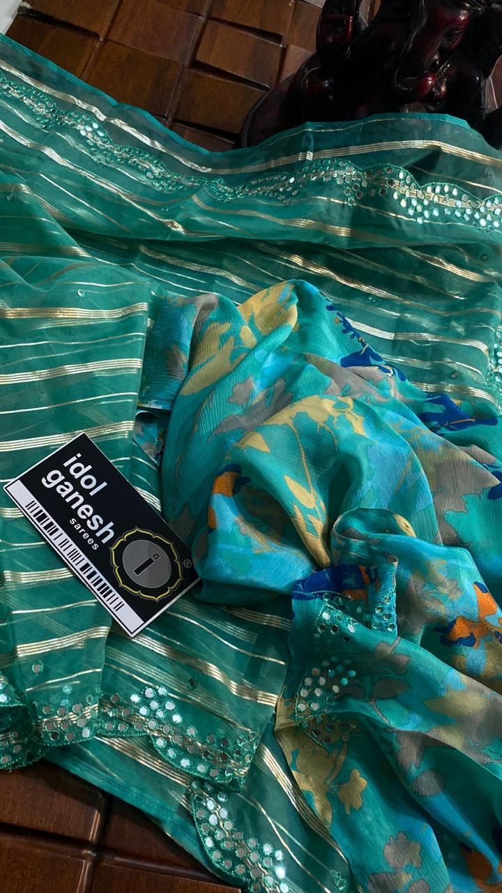 IG6705 pure lite weight organza sarees  
