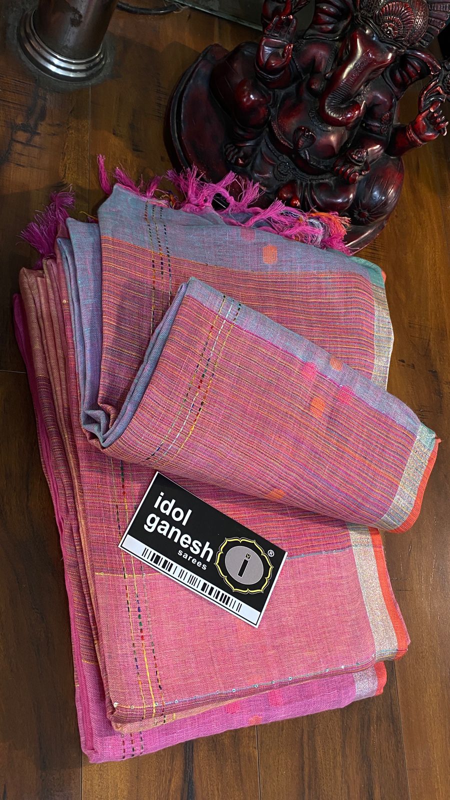 IG6746 Pure handloom Lenin/Lenin sarees