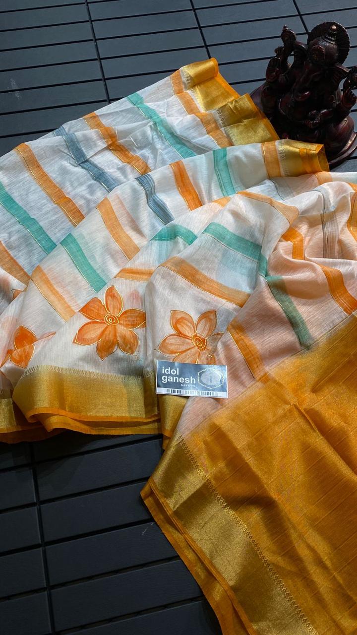 IG6829lite weight jute net sarees 