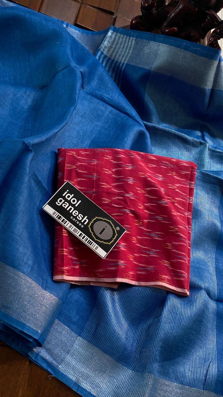 IG6835 pure handloom lenine/lenine saree IG6835 pure handloom lenine/lenine saree