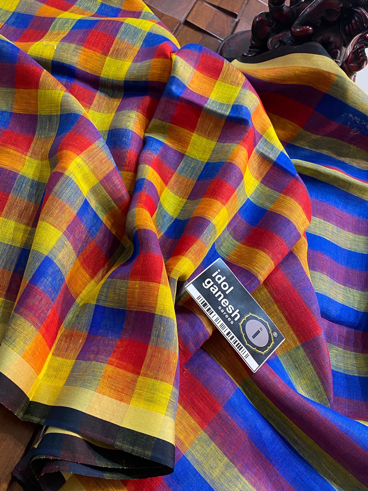 IG6843pure handloom lenine/lenine saree IG6843pure handloom lenine/lenine saree