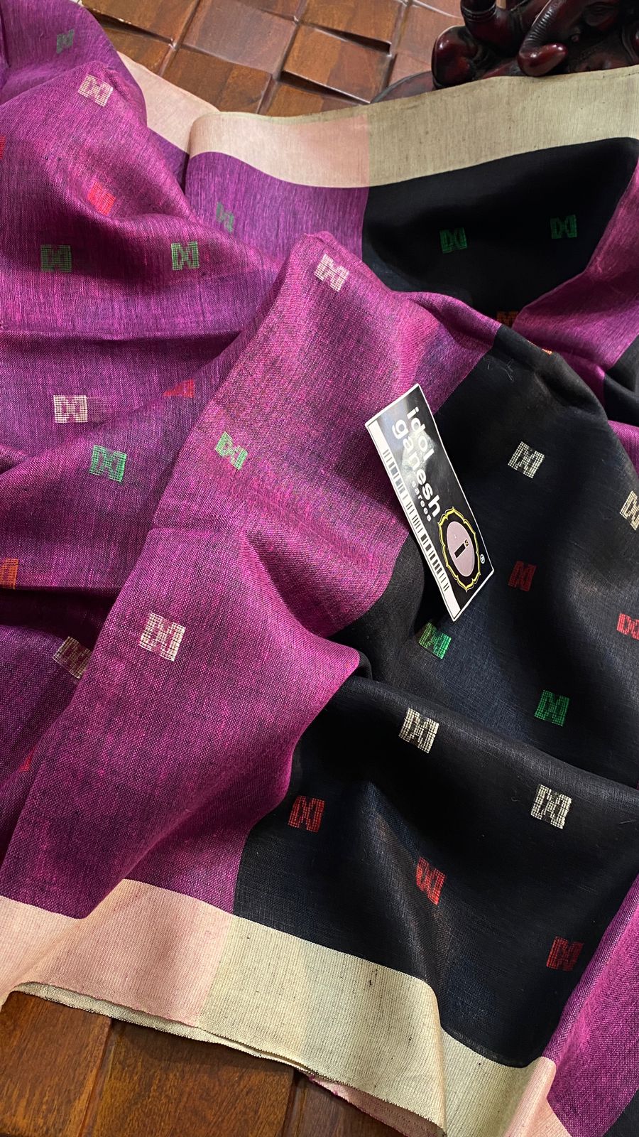 IG6847 pure handloom lenine/lenine sarees IG6847 pure handloom lenine/lenine sarees