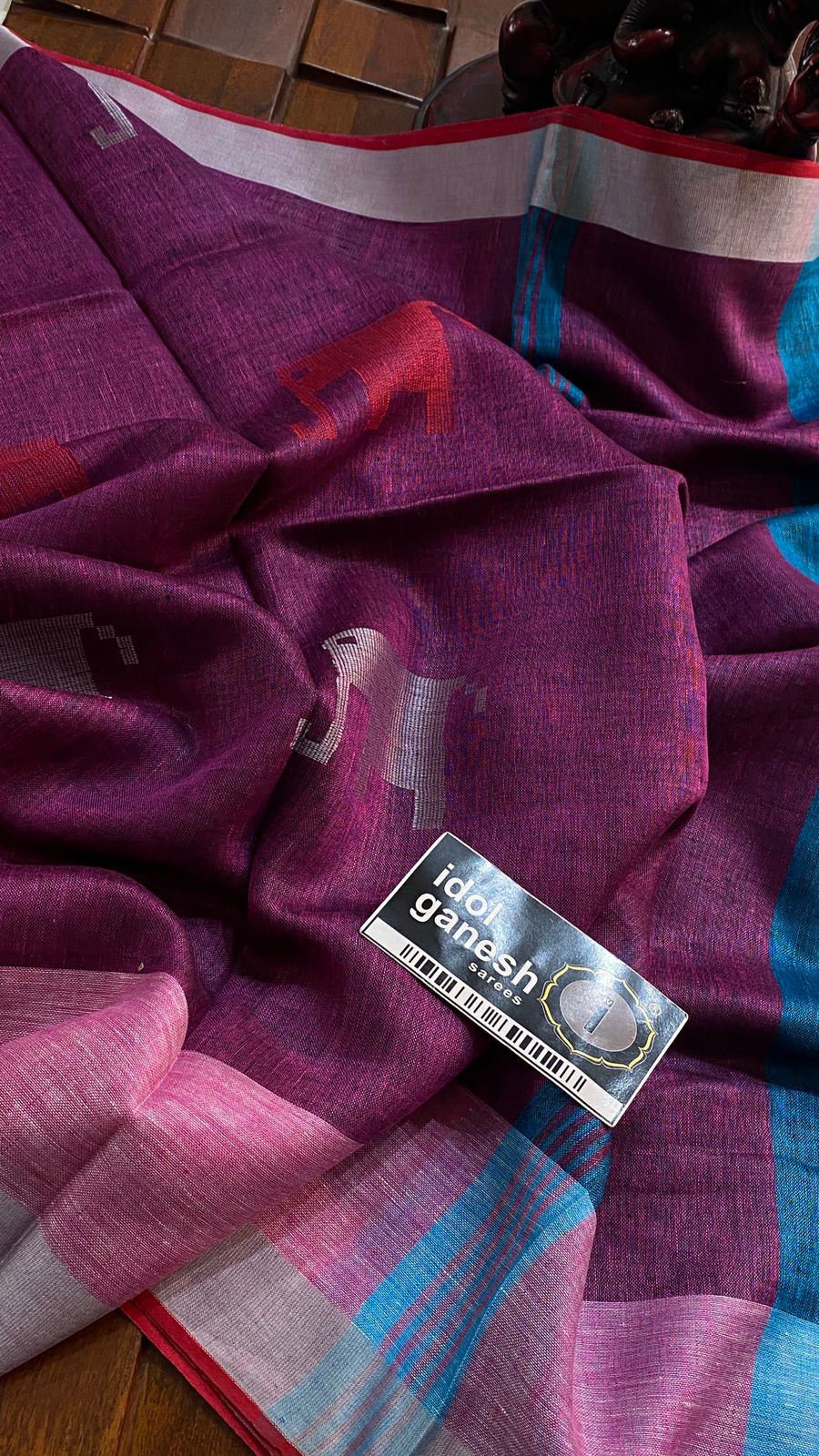 IG6848pure handloom lenine/lenine sarees 
