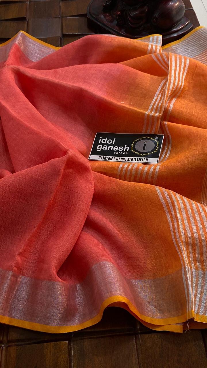 IG6849pure handloom lenine/lenine saree IG6849pure handloom lenine/lenine saree