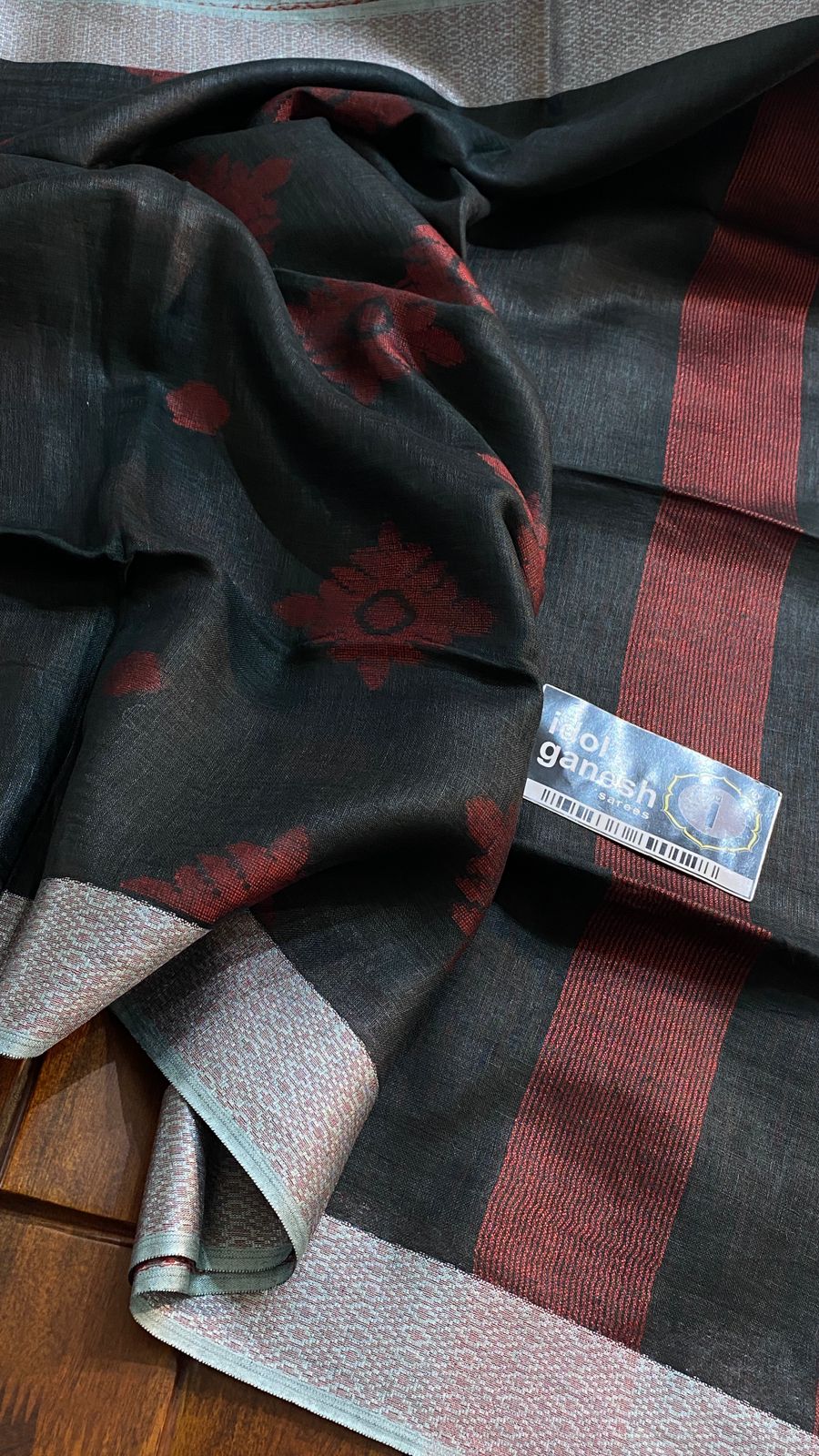 IG6851pure handloom lenine/lenine saree IG6851pure handloom lenine/lenine saree