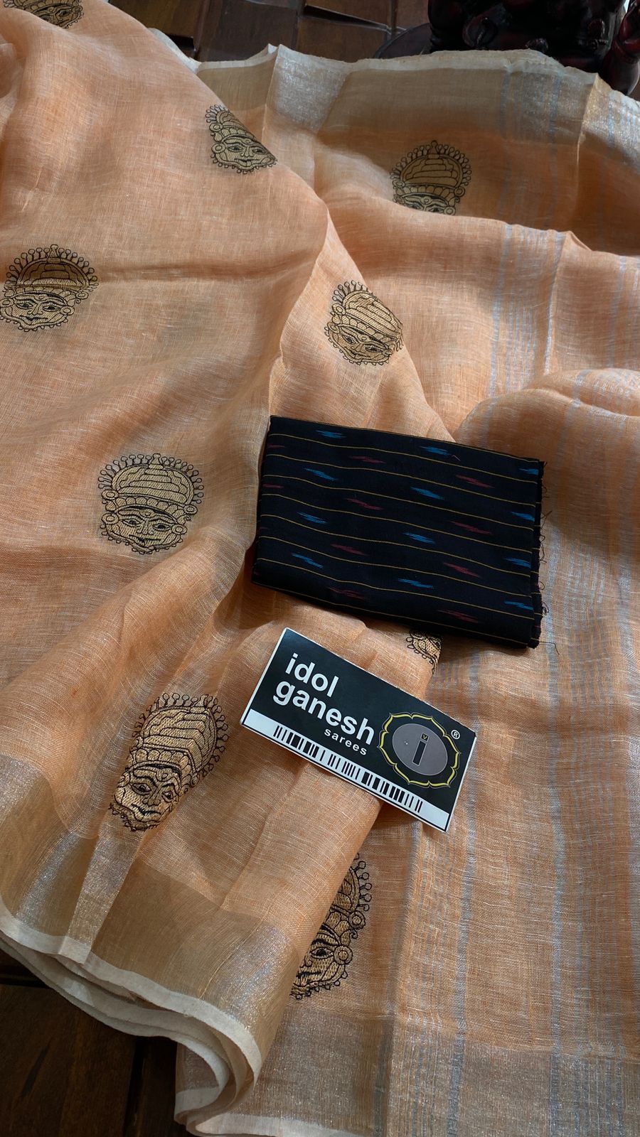 IG6854 pure handloom lenine/lenine saree IG6854 pure handloom lenine/lenine saree